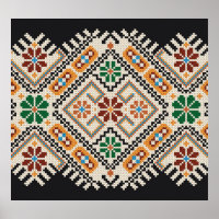 Ukrainian Cross-Stitch: Ethnic Handmade Pattern.