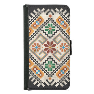 Ukrainian Cross-Stitch: Ethnic Handmade Pattern. Samsung Galaxy S5 Wallet Case