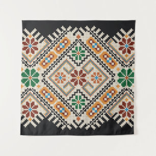 Ukrainian Cross-Stitch: Ethnic Handmade Pattern. Tapestry