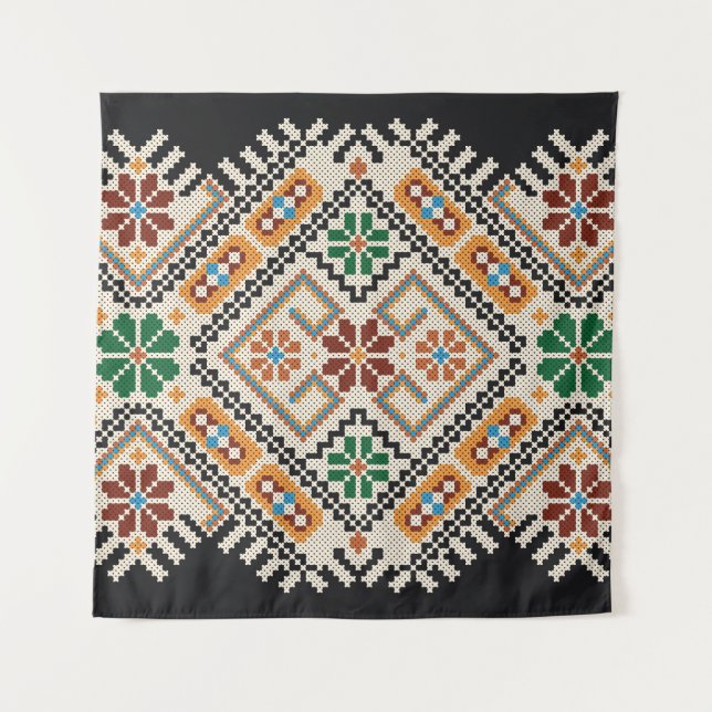 Ukrainian Cross-Stitch: Ethnic Handmade Pattern. Tapestry (Front)