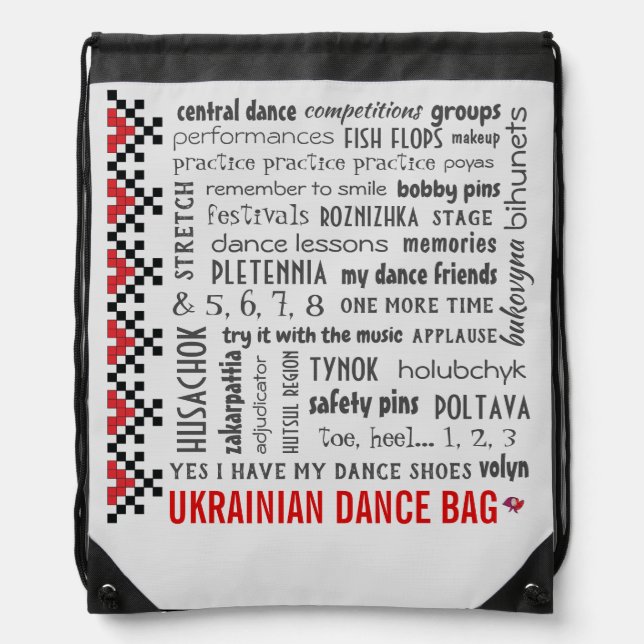 Ukrainian Dance Essentials / Shoe Bag - Drawstring (Front)