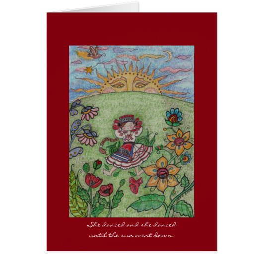 Ukrainian Dancer, Until the Sun Went Down Folk Art Cards (Front)