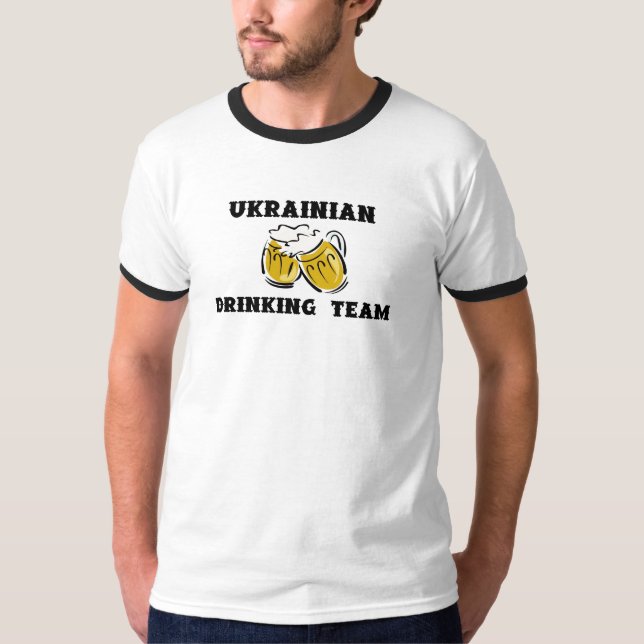 Ukrainian Drinking Team Ringer T T-Shirt (Front)