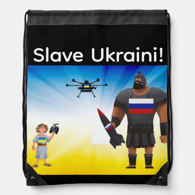 Ukrainian Drone Dominance  Drawstring Bag (Front)