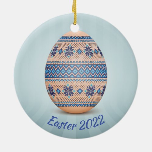 Ukrainian Easter Egg Pysanka Ceramic Ornament