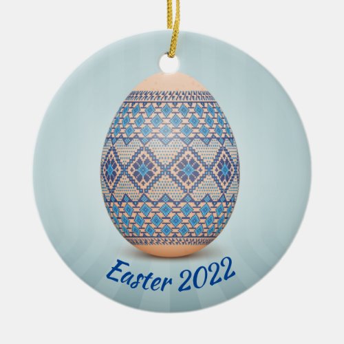 Ukrainian Easter Egg Pysanka Ceramic Ornament