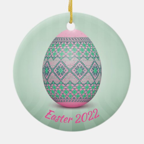 Ukrainian Easter Egg Pysanka Ceramic Ornament