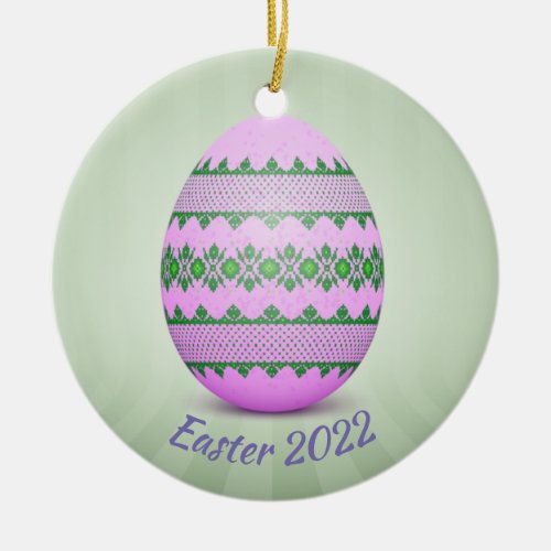 Ukrainian Easter Egg Pysanka Ceramic Ornament