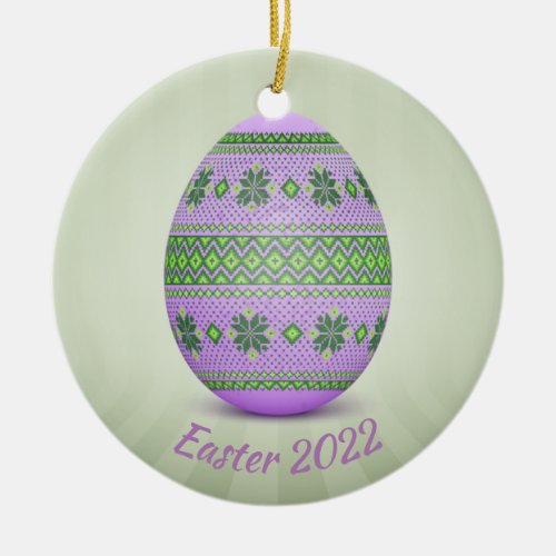 Ukrainian Easter Egg Pysanka Design Ceramic Orna Ceramic Ornament