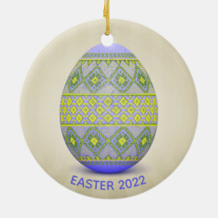 Ukrainian Easter Egg (Pysanka) Design Ceramic Orna Ceramic Ornament