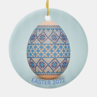 Ukrainian Easter Egg (Pysanka) Design Ceramic Ornament