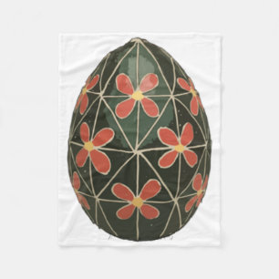 Ukrainian Easter Egg With Floral Motif Sticker Fleece Blanket
