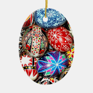 Ukrainian Easter Eggs Ceramic Ornament