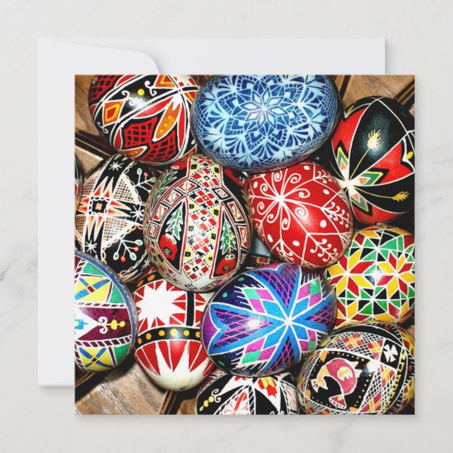 Ukrainian Easter Eggs Holiday Card (Front)
