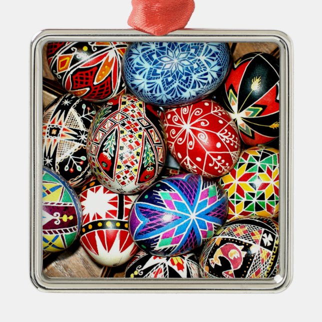Ukrainian Easter Eggs Metal Ornament (Front)