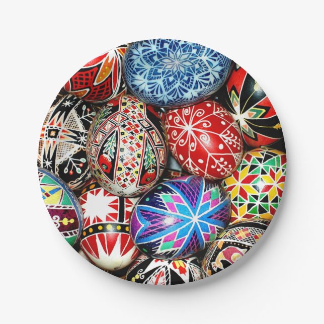 Ukrainian Easter Eggs, Paper Plates (Front)