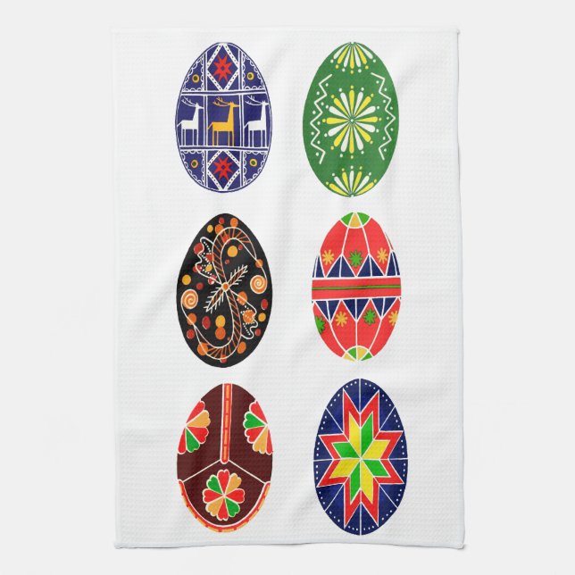 Ukrainian Easter eggs pysanky Towel (Vertical)