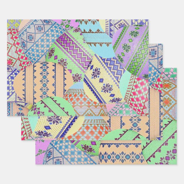  Ukrainian Easter Eggs (Pysanky) Wrapping Paper Sheets (Set)