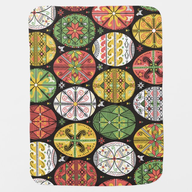 Ukrainian Easter eggs, vintage pattern. Baby Blanket (Front)
