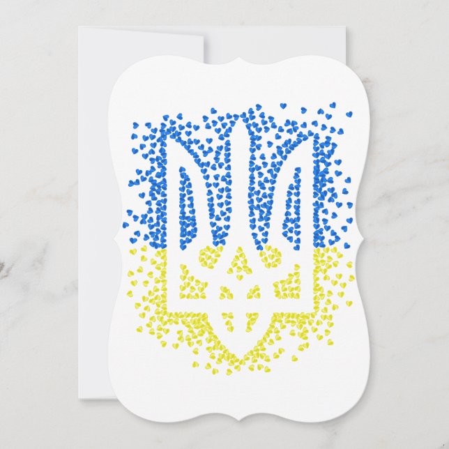 Ukrainian emblem trident tryzub scattering hearts (Front)