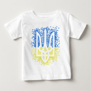 Ukrainian emblem trident tryzub scattering hearts baby T-Shirt