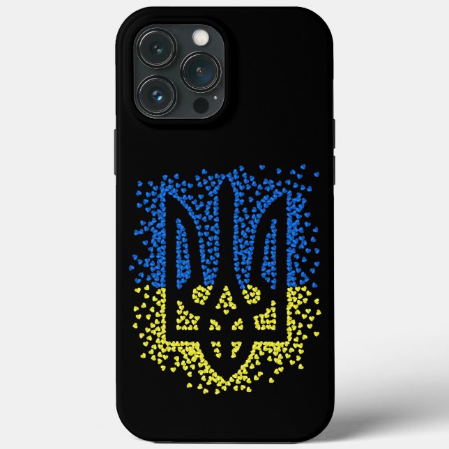 Ukrainian emblem trident tryzub scattering hearts Case-Mate iPhone case (Back)