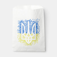 Ukrainian emblem trident tryzub scattering hearts