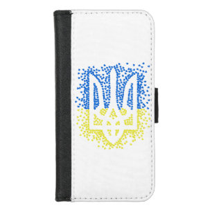 Ukrainian emblem trident tryzub scattering hearts iPhone 8/7 wallet case