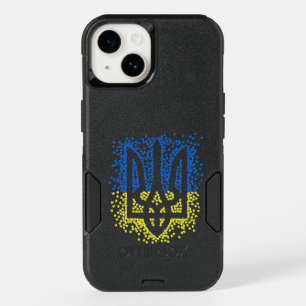 Ukrainian emblem trident tryzub scattering hearts OtterBox iPhone 14 case