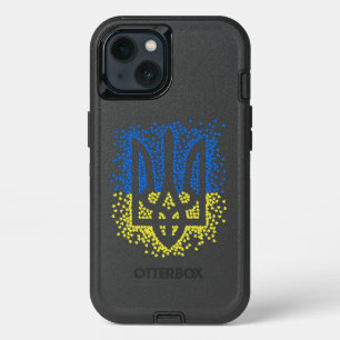 Ukrainian emblem trident tryzub scattering hearts iPhone 13 case