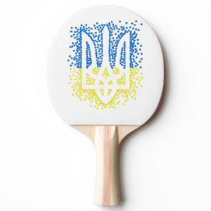 Ukrainian emblem trident tryzub scattering hearts ping pong paddle