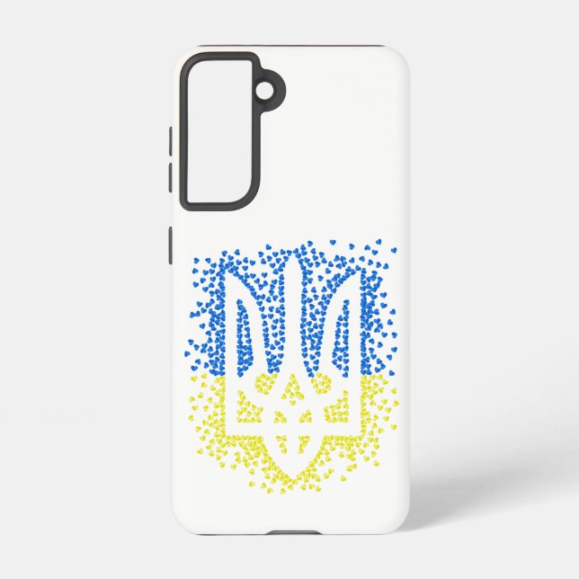Ukrainian emblem trident tryzub scattering hearts samsung galaxy case (Back)
