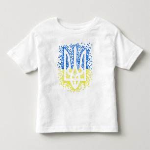 Ukrainian emblem trident tryzub scattering hearts toddler t-shirt