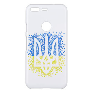 Ukrainian emblem trident tryzub scattering hearts uncommon google pixel case