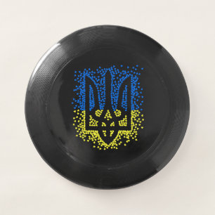 Ukrainian emblem trident tryzub scattering hearts Wham-O frisbee