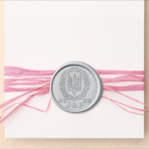 Ukrainian Emblem Wedding Seal, Ukraine Engagement  Wax Seal Sticker