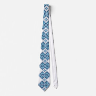 Ukrainian embroidery blue vyshyvanka neck tie