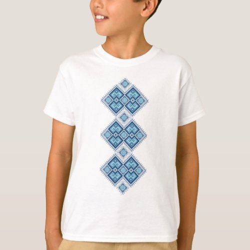Ukrainian embroidery blue vyshyvanka T_Shirt