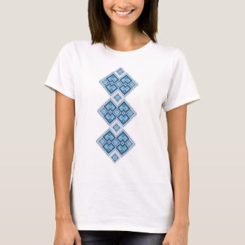 Ukrainian Embroidery Blue Vyshyvanka T-shirt by Ink_Ribbon at Zazzle