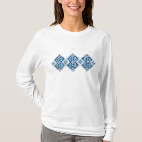 Ukrainian embroidery blue vyshyvanka T_Shirt