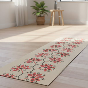 Ukrainian Embroidery Floral Folk Art  Yoga Mat