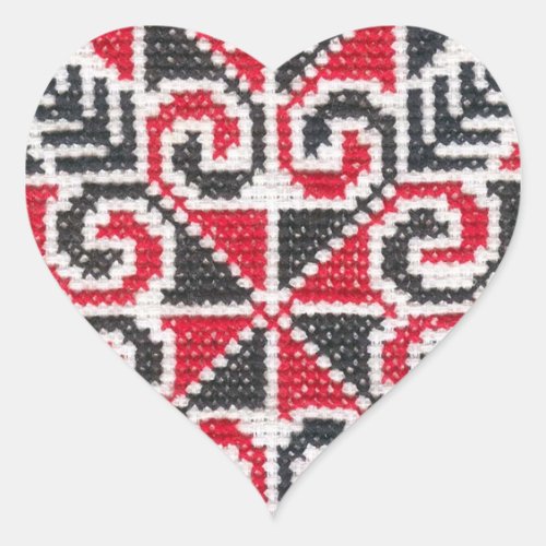Ukrainian Embroidery Heart Sticker