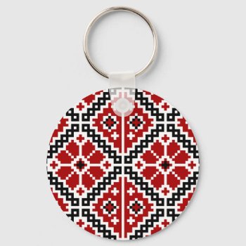 Ukrainian Embroidery Keychain by biutiful at Zazzle