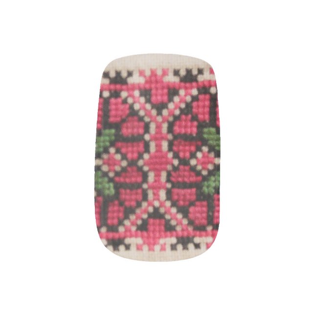 Ukrainian Embroidery Minx Nail Wraps (Left Thumb)