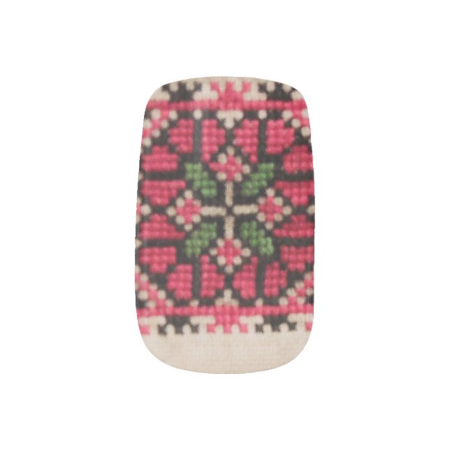 Ukrainian Embroidery Minx Nail Wraps (Left Thumb)