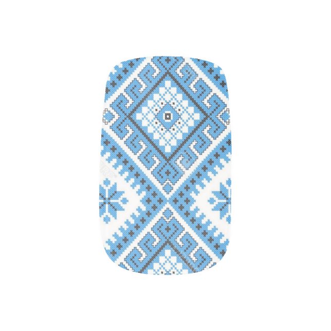 Ukrainian Embroidery Nail Art (Left Thumb)