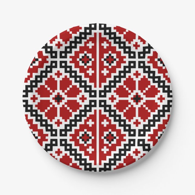 Ukrainian embroidery paper plates (Front)