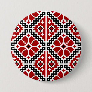 Ukrainian embroidery pinback button