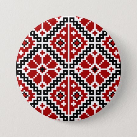 Ukrainian Embroidery Pinback Button