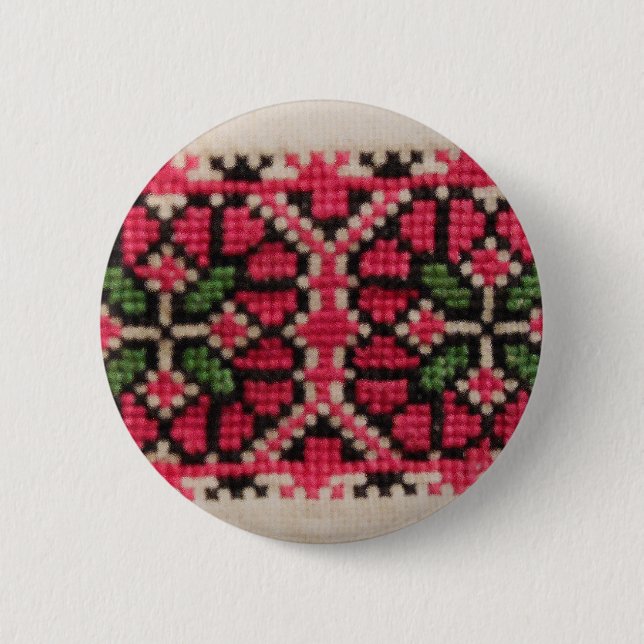 Ukrainian Embroidery Pinback Button (Front)